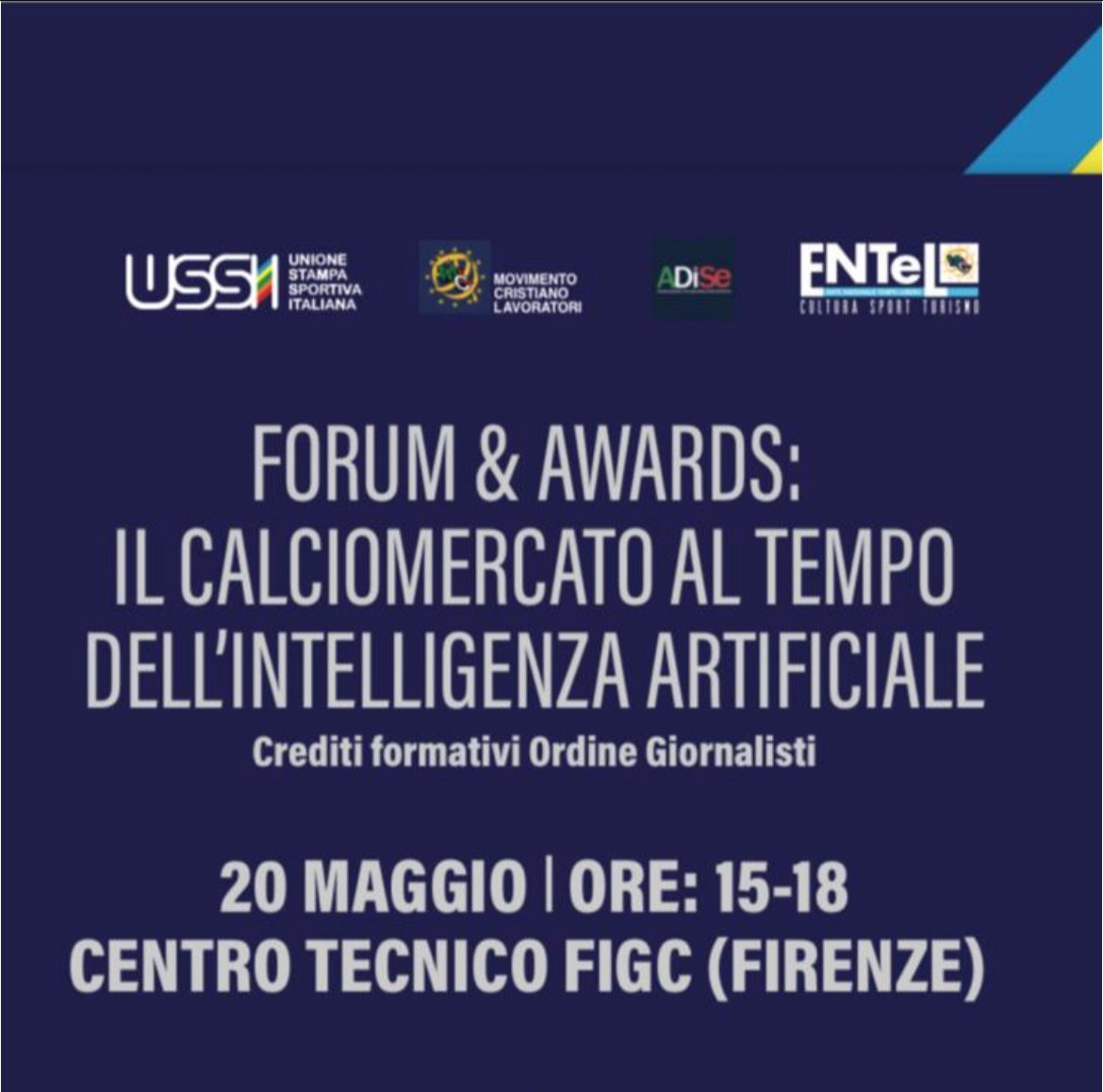 Locandina Forum "Il calciomercato al tempo dell'intelligenza artificiale"