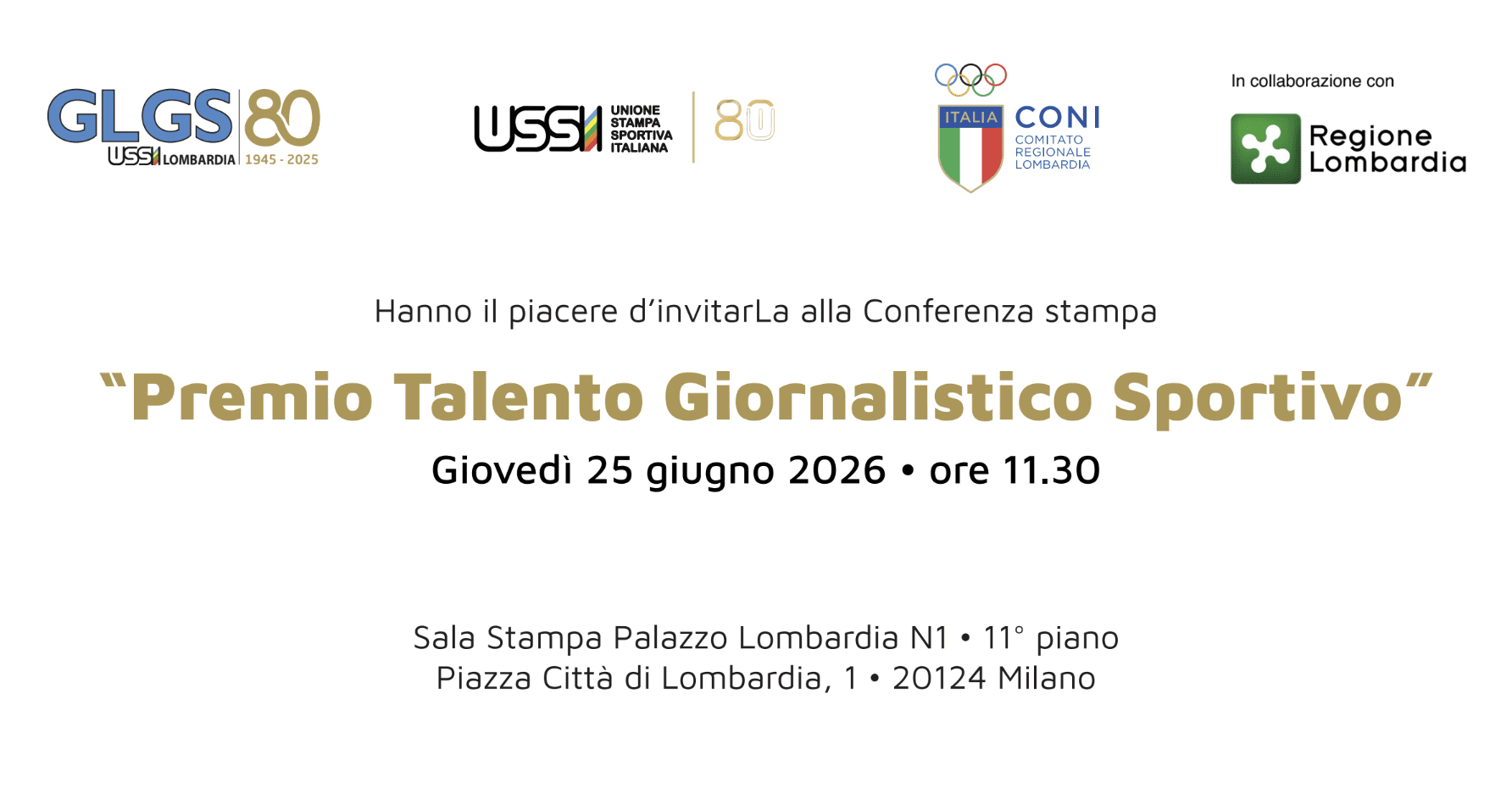 GLGS, giovedì la presentazione del “Premio Talento Giornalistico Sportivo”